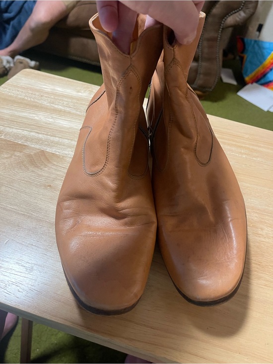 VERO CUOIO MEN ANKLE BOOTS Light BROWN LEATHER MADE IN ITALY ?? SIZE 42 main image 7